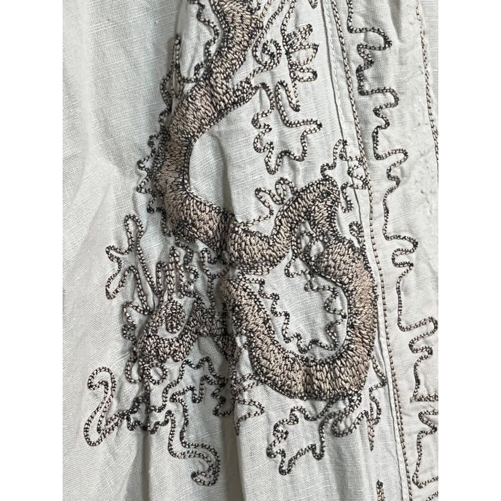 New With Tag Magnolia Pearl European Linen Dragon Embroidered Dashi Kimono - Picture 5 of 11